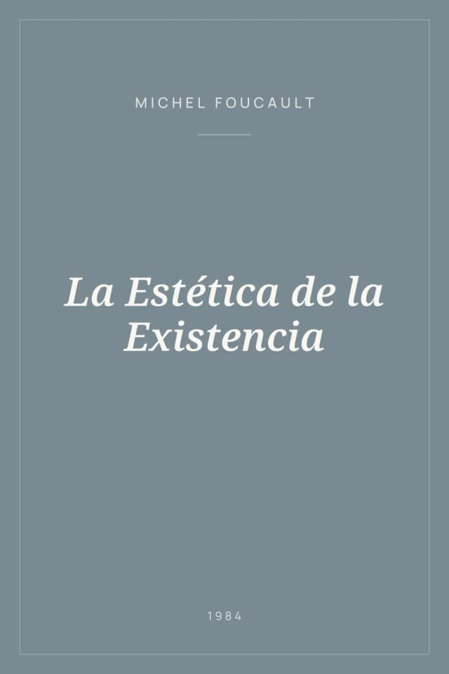 Portada de La Estética de la Existencia