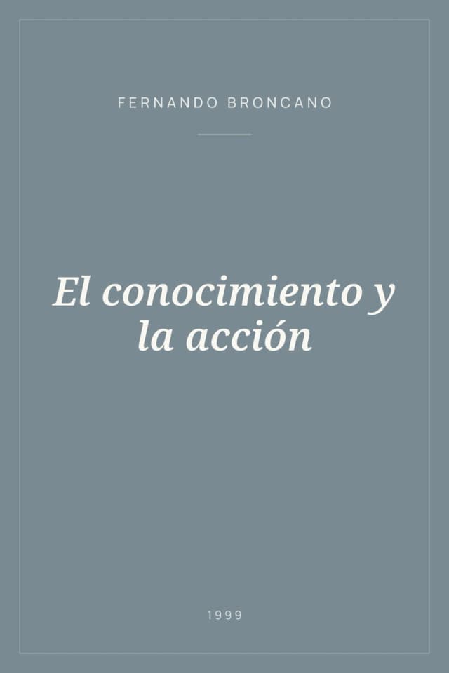 Portada de El conocimiento y la acción