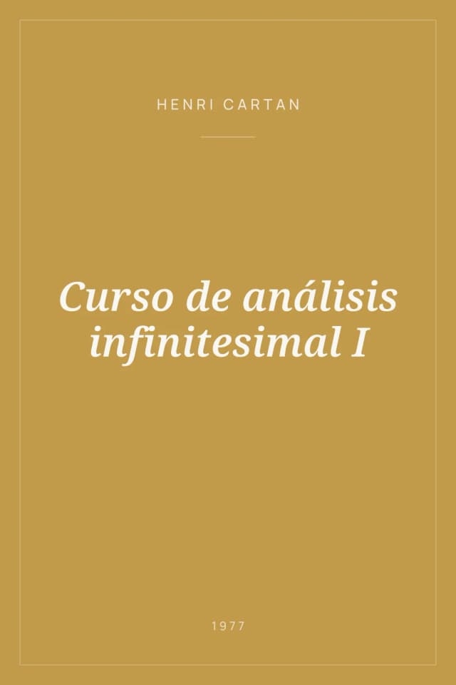 Portada de Curso de análisis infinitesimal I