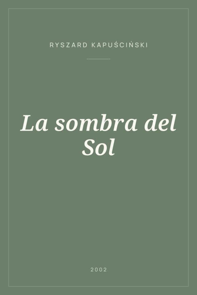 Portada de La sombra del Sol