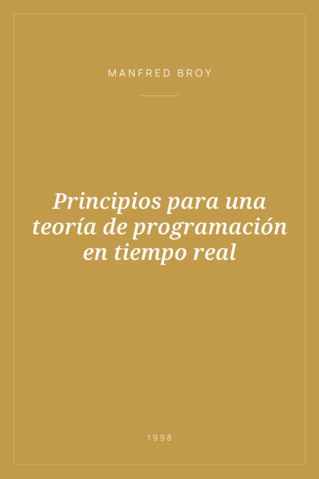 Portada de Principios para una teoría de programación en tiempo real