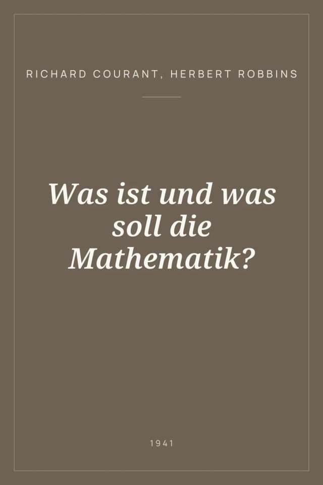 Portada de Was ist und was soll die Mathematik?