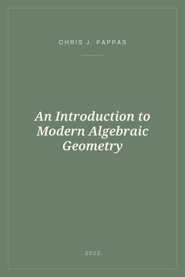 Portada de An Introduction to Modern Algebraic Geometry