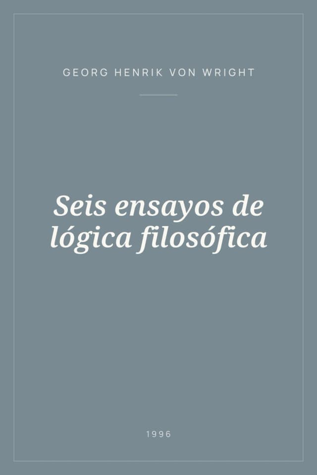 Portada de Seis ensayos de lógica filosófica