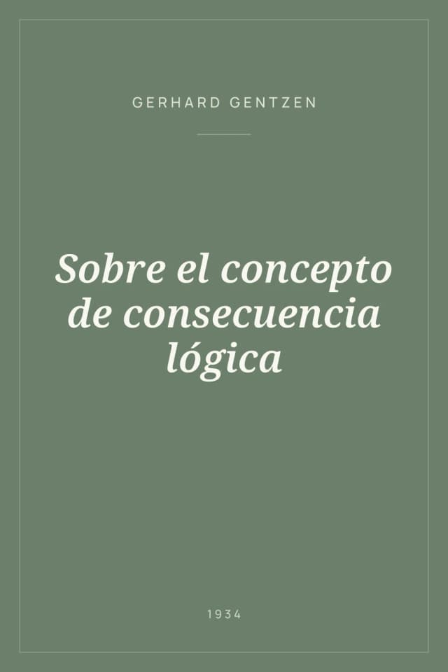 Portada de Sobre el concepto de consecuencia lógica