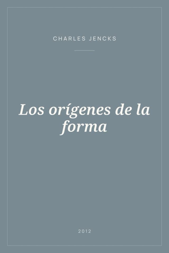 Portada de Los orígenes de la forma