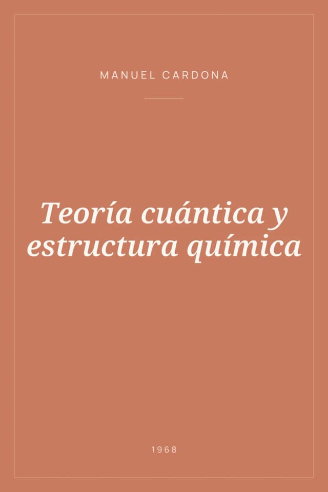 Portada de Teoría cuántica y estructura química