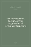 Portada de Learnability and Cognition: The Acquisition of Argument Structure