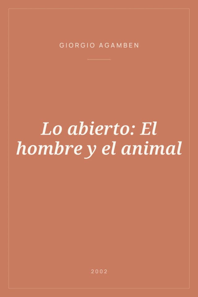 Portada de Lo abierto: El hombre y el animal