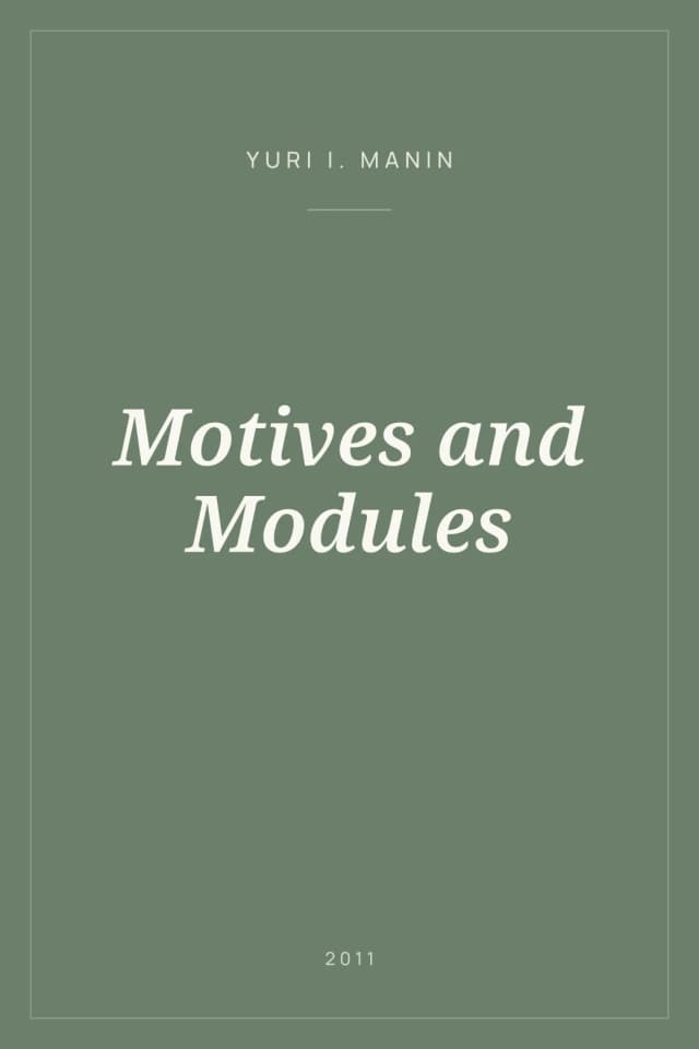 Portada de Motives and Modules