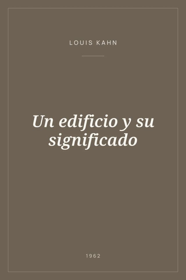 Portada de Un edificio y su significado