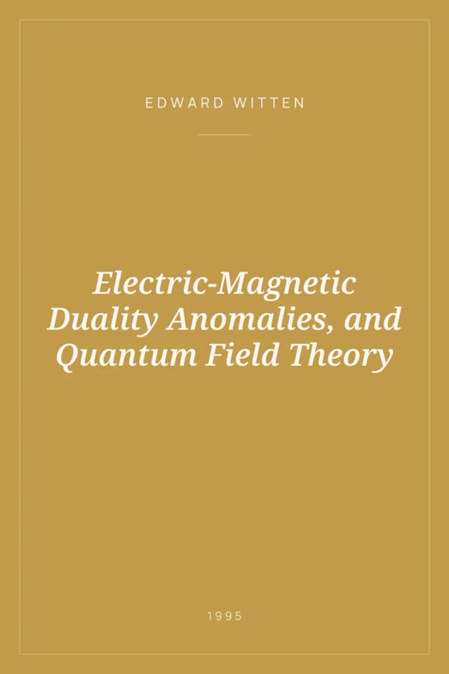Portada de Electric-Magnetic Duality Anomalies, and Quantum Field Theory