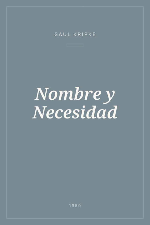 Portada de Nombre y Necesidad