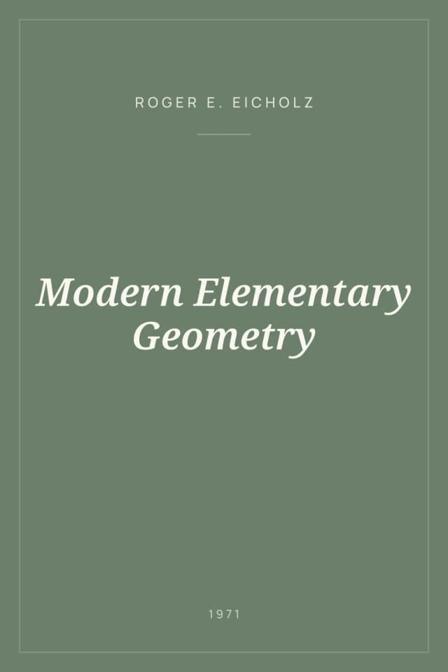 Portada de Modern Elementary Geometry