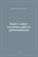 Portada de Poder y saber: Lecciones sobre la gobernabilidad