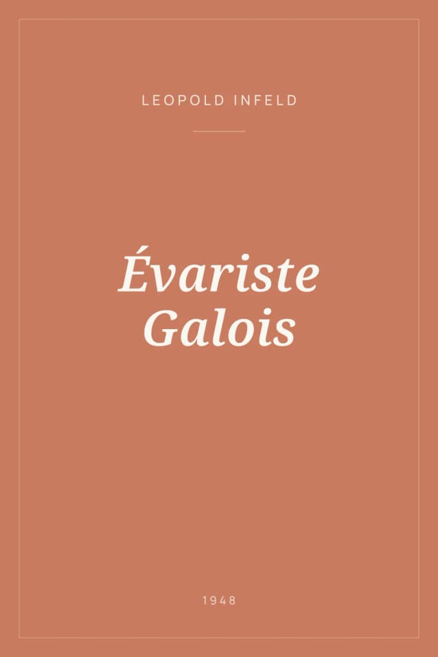 Portada de Évariste Galois