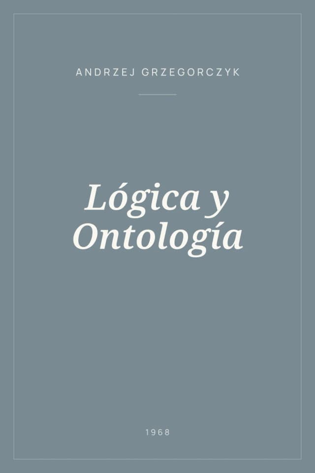 Portada de Lógica y Ontología