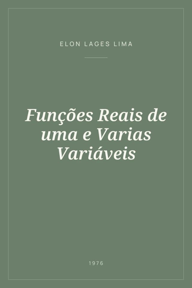 Portada de Funções Reais de uma e Varias Variáveis