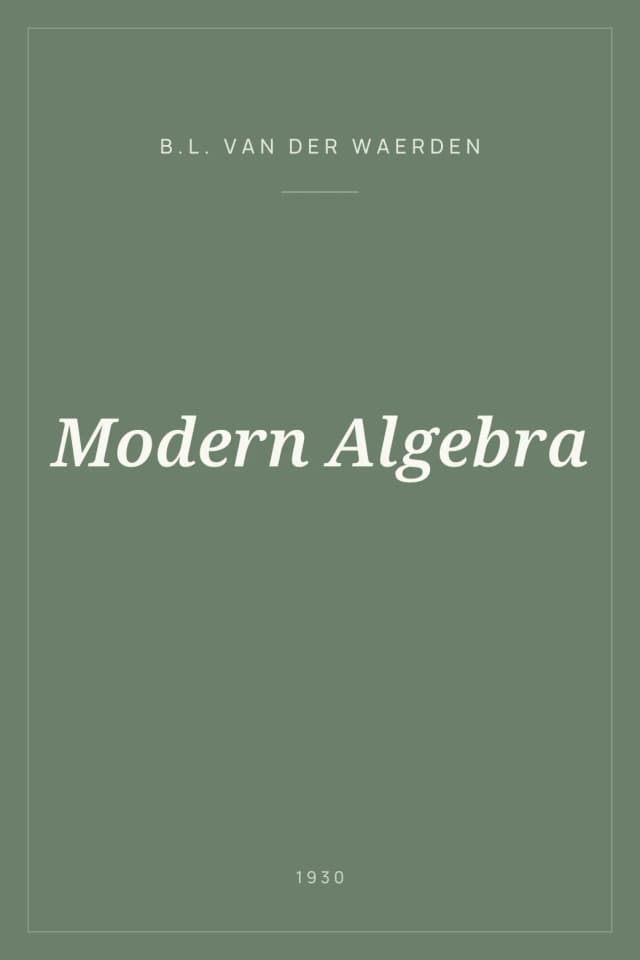Portada de Modern Algebra