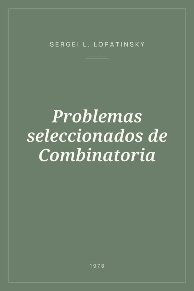 Portada de Problemas seleccionados de Combinatoria