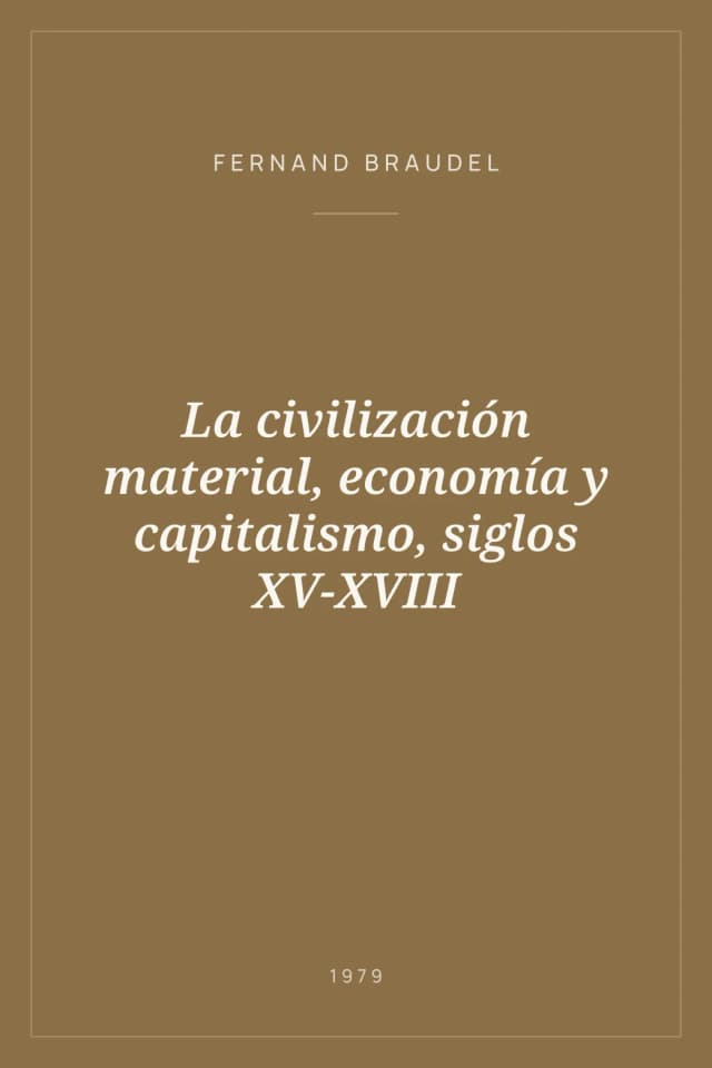 Portada de La civilización material, economía y capitalismo, siglos XV-XVIII
