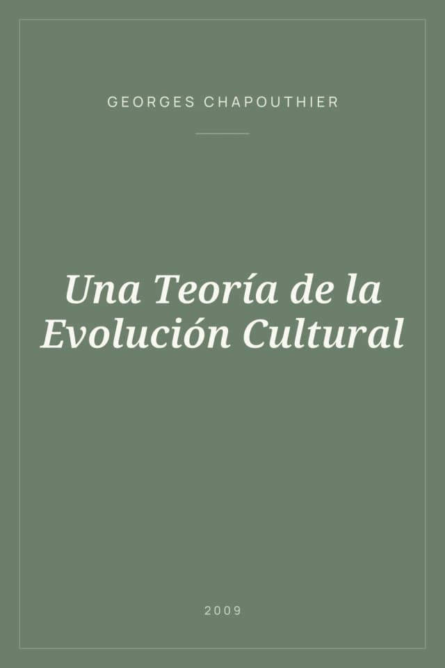 Portada de Una Teoría de la Evolución Cultural