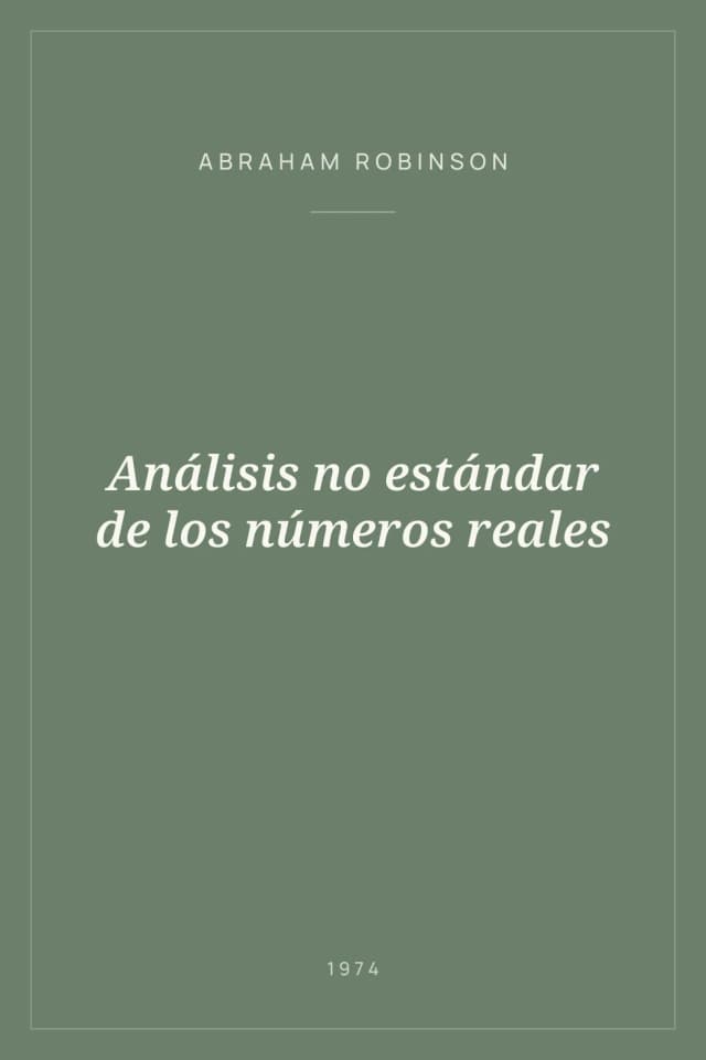 Portada de Análisis no estándar de los números reales