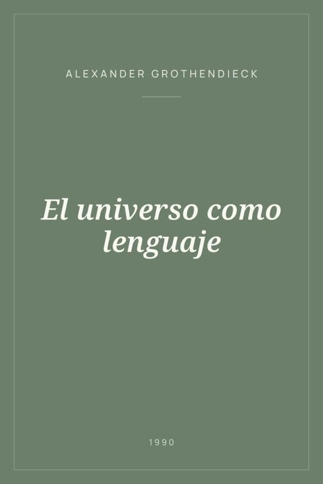 Portada de El universo como lenguaje