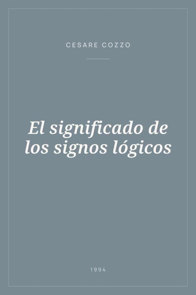 Portada de El significado de los signos lógicos