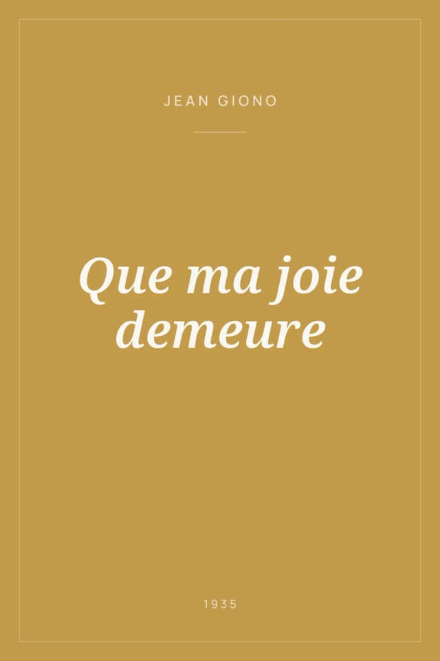 Portada de Que ma joie demeure