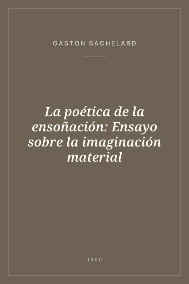 Portada de La poética de la ensoñación: Ensayo sobre la imaginación material