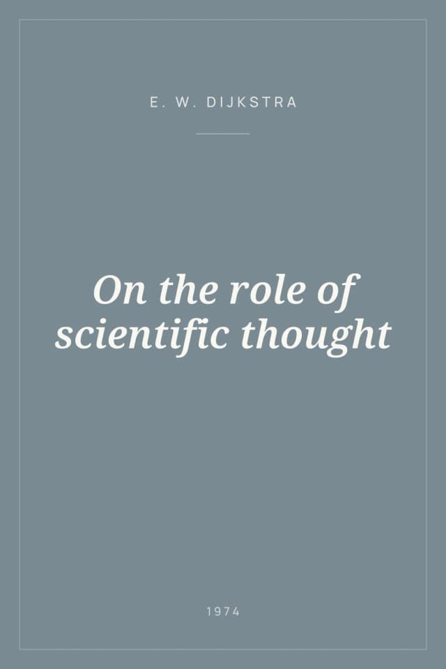 Portada de On the role of scientific thought