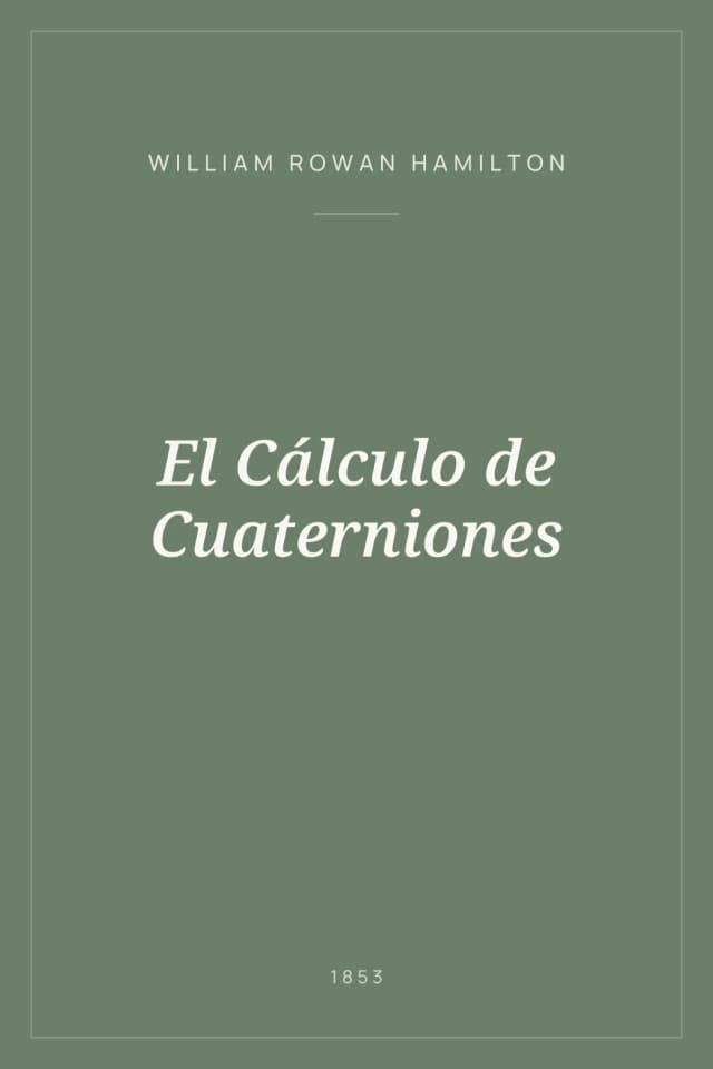 Portada de El Cálculo de Cuaterniones