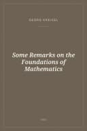 Portada de Some Remarks on the Foundations of Mathematics
