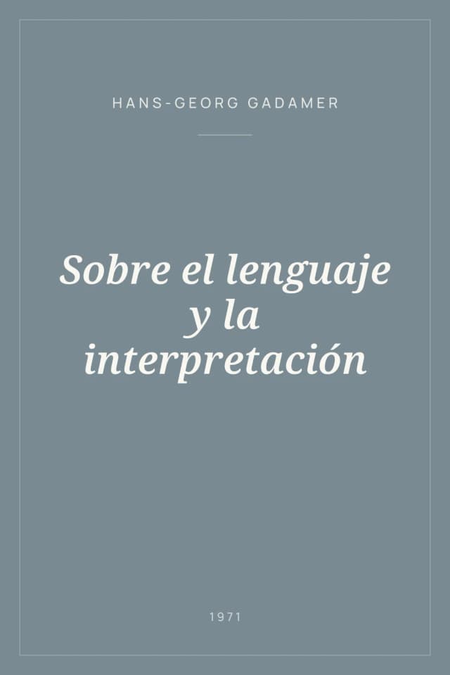 Portada de Sobre el lenguaje y la interpretación