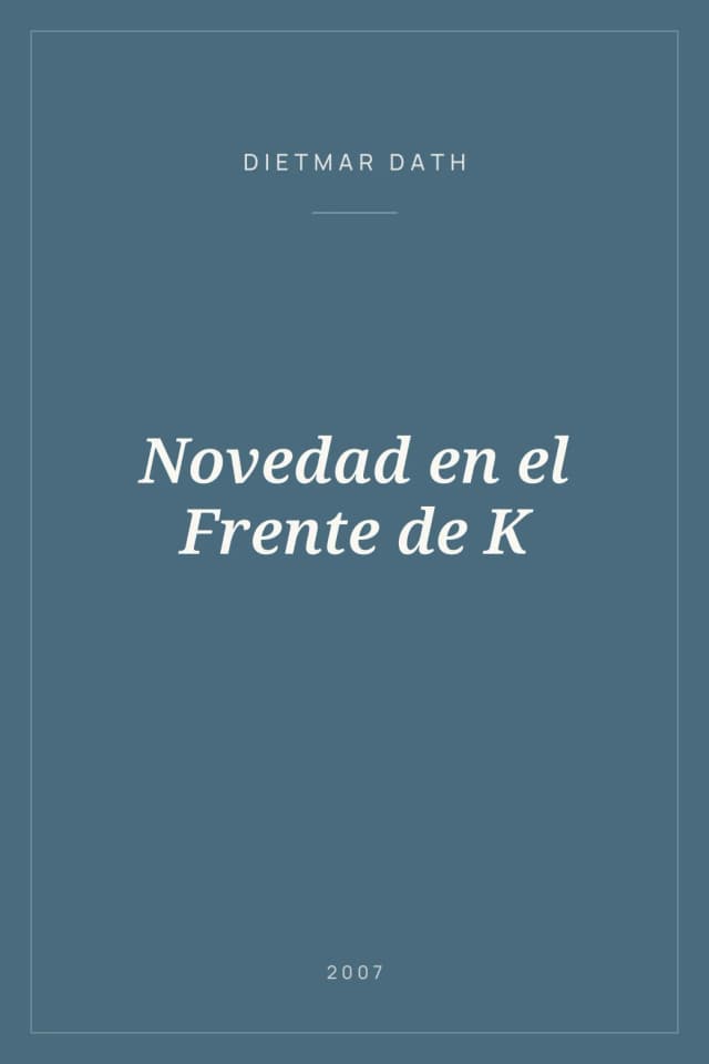Portada de Novedad en el Frente de K