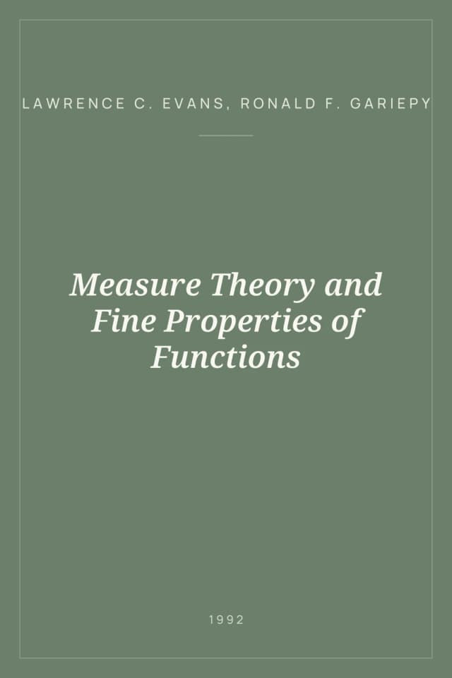 Portada de Measure Theory and Fine Properties of Functions