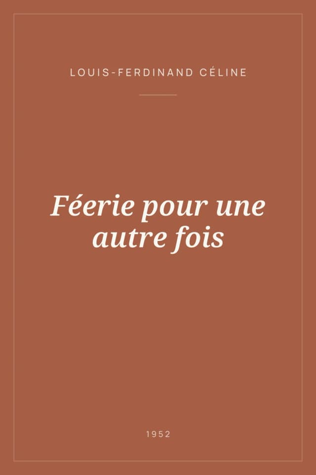 Portada de Féerie pour une autre fois