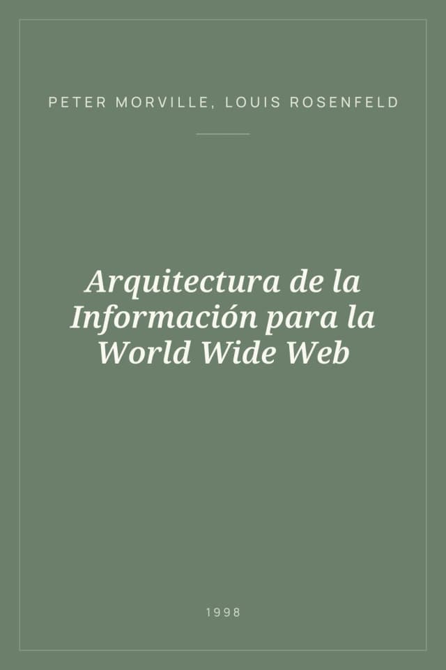 Portada de Arquitectura de la Información para la World Wide Web