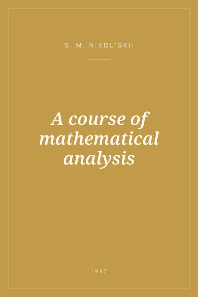 Portada de A course of mathematical analysis