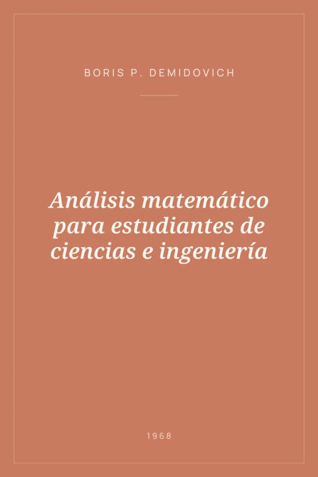 Portada de Análisis matemático para estudiantes de ciencias e ingeniería