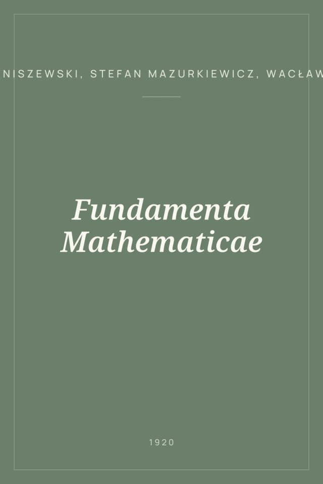 Portada de Fundamenta Mathematicae