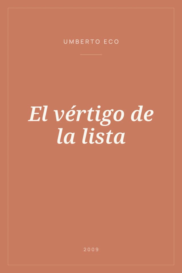 Portada de El vértigo de la lista