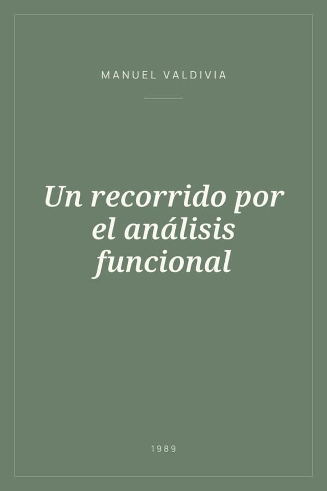 Portada de Un recorrido por el análisis funcional