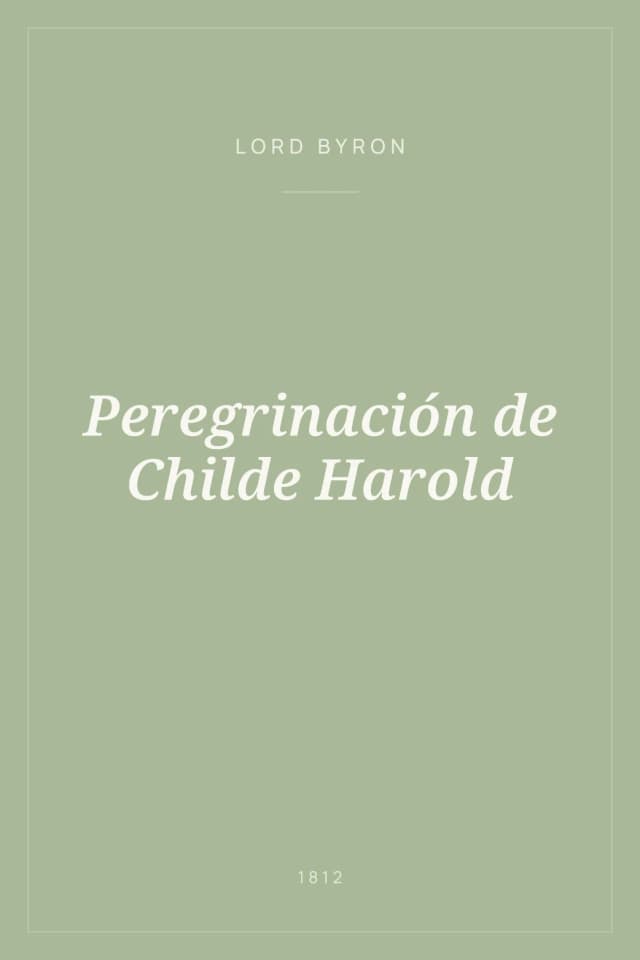 Portada de Peregrinación de Childe Harold