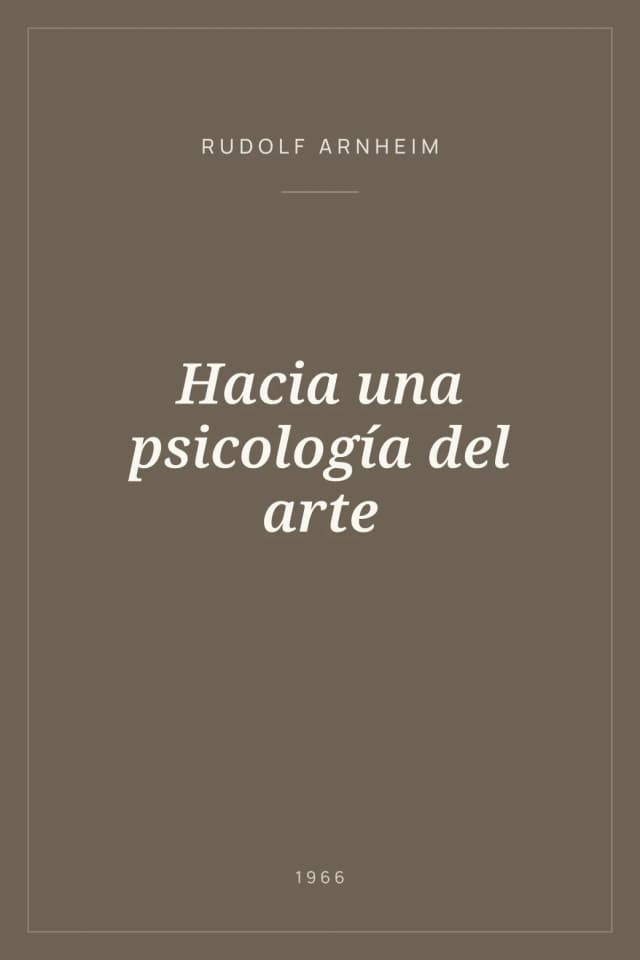 Portada de Hacia una psicología del arte