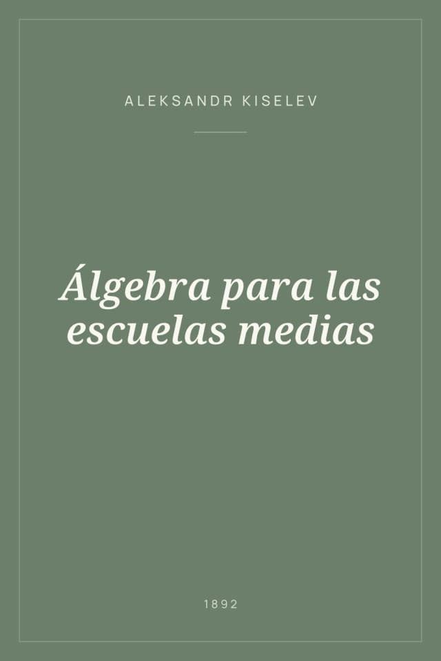 Portada de Álgebra para las escuelas medias