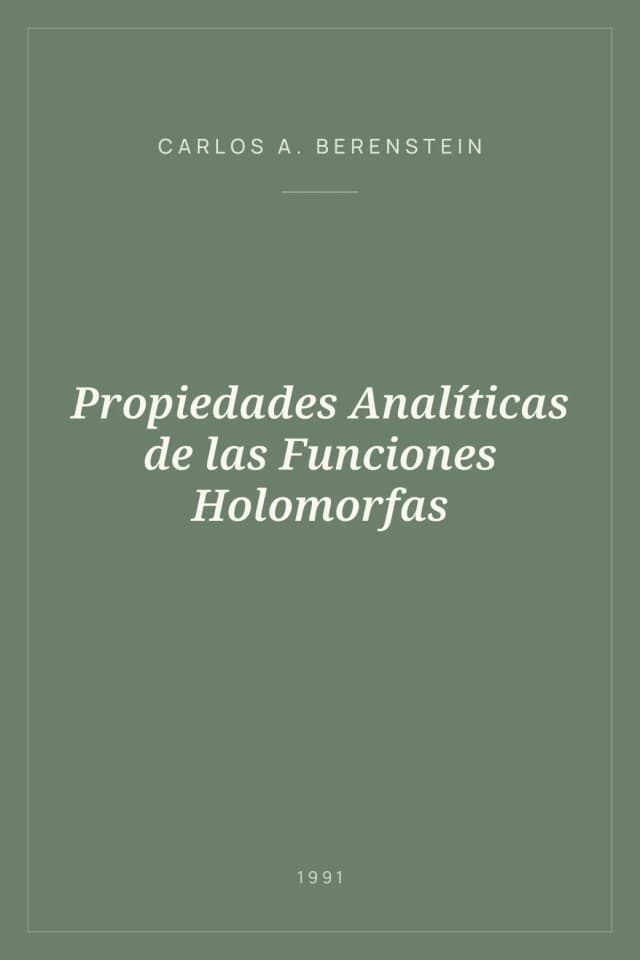 Portada de Propiedades Analíticas de las Funciones Holomorfas