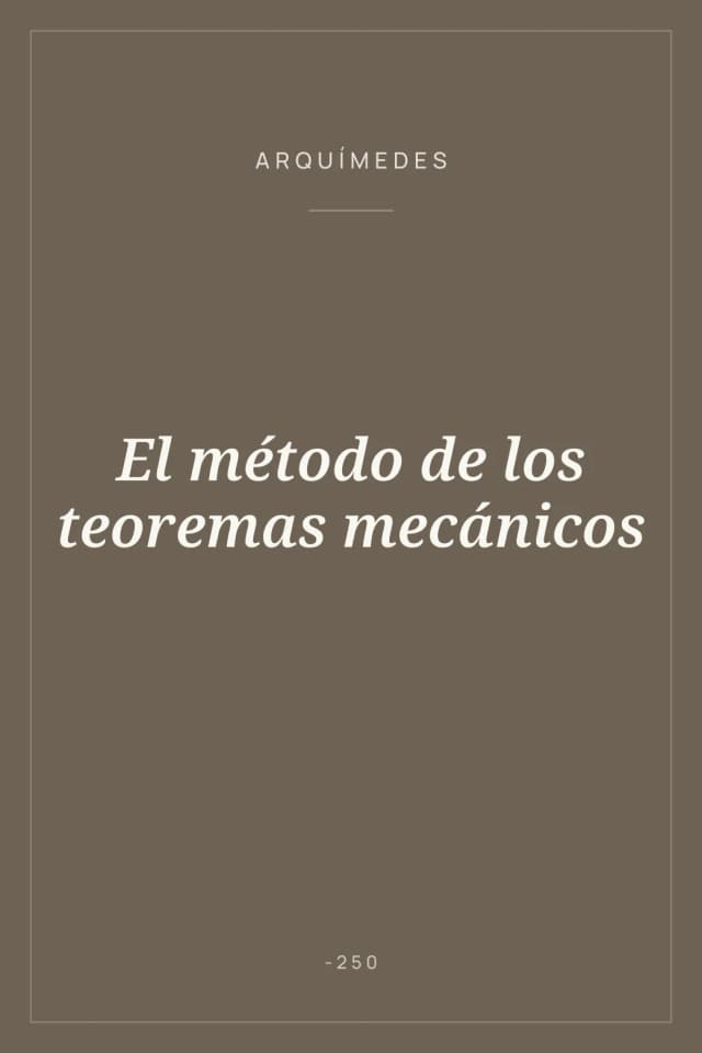 Portada de El método de los teoremas mecánicos