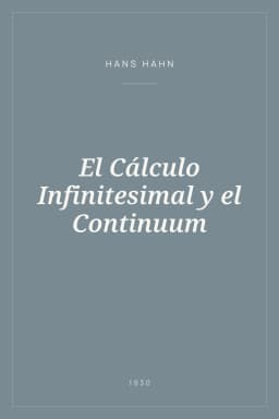 Portada de El Cálculo Infinitesimal y el Continuum